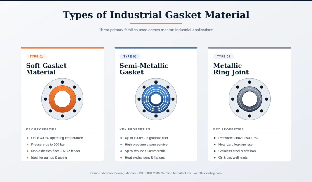 Industrial gasket material sheet used for sealing flanges in industrial applications
