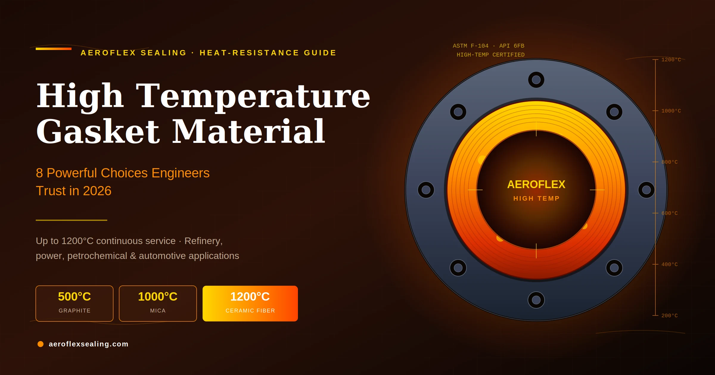 High temperature gasket material used in industrial sealing applications