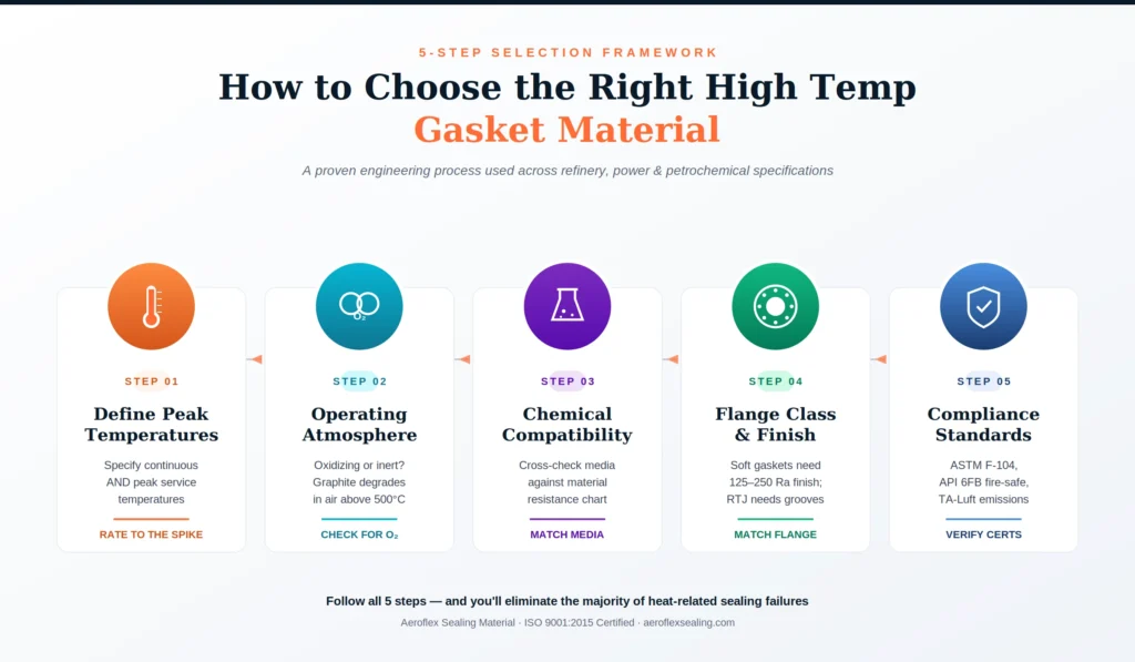 High temperature gasket material used in industrial sealing applications