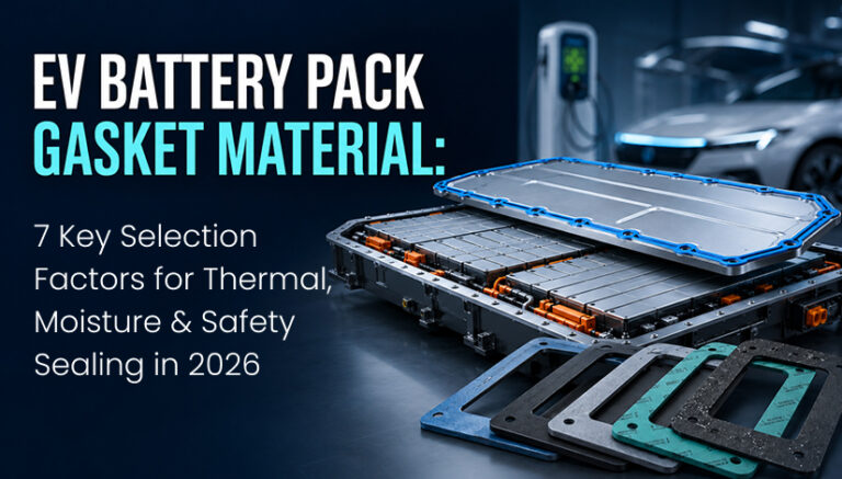 EV Battery Pack Gasket Material with key selection factors for thermal moisture and safety sealing