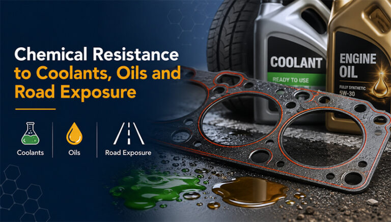 EV gasket material chemical resistance to coolants oils and road exposure