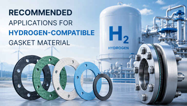 Hydrogen-compatible gasket material for industrial flange and hydrogen system applications