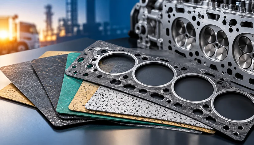 Cylinder head gasket material comparison with multiple gasket sheets for OEM screening and engine sealing